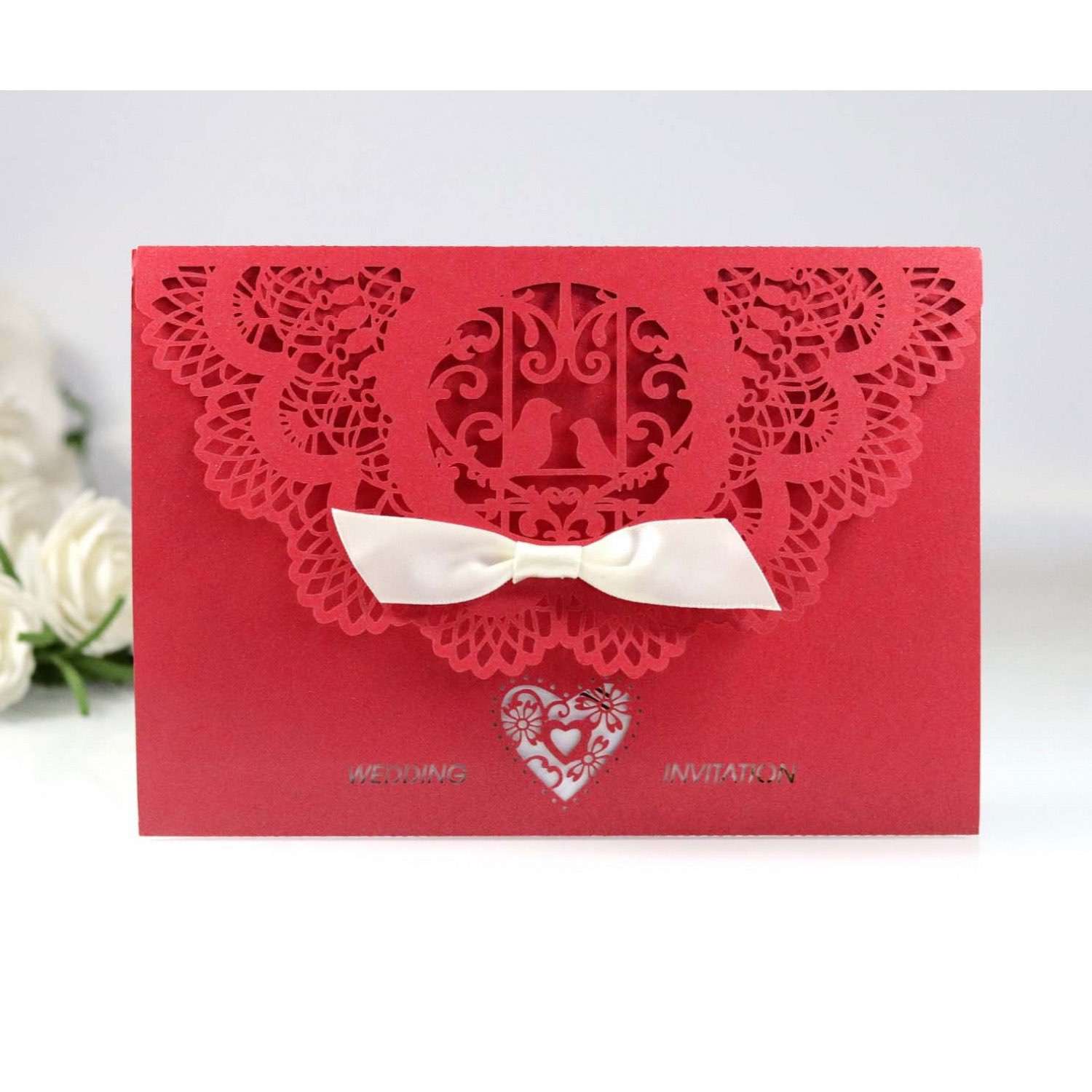 Pocket Invitation Laser Cut Paper Wedding Decoration Graduation Greeting Card